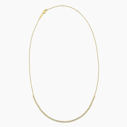 1/3 Coverage Petite Bezel Lab Diamond Tennis Necklace (3/4 ct. tw.) in 14K Yellow Gold