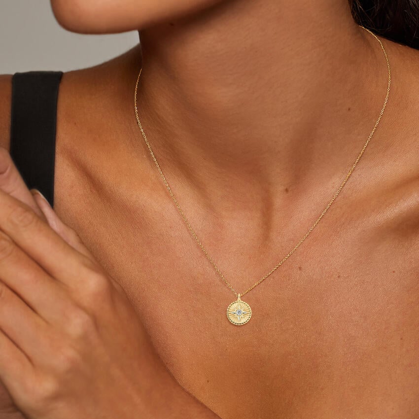 Sun Lab Diamond Medallion Necklace (1/4 ct. tw.)