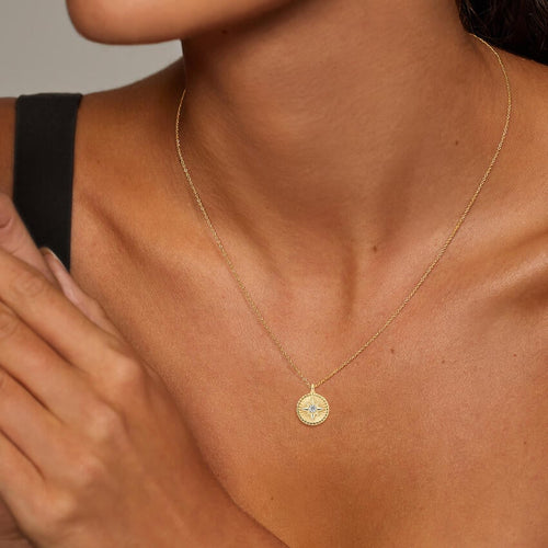 Sun Lab Diamond Medallion Necklace (1/4 ct. tw.)