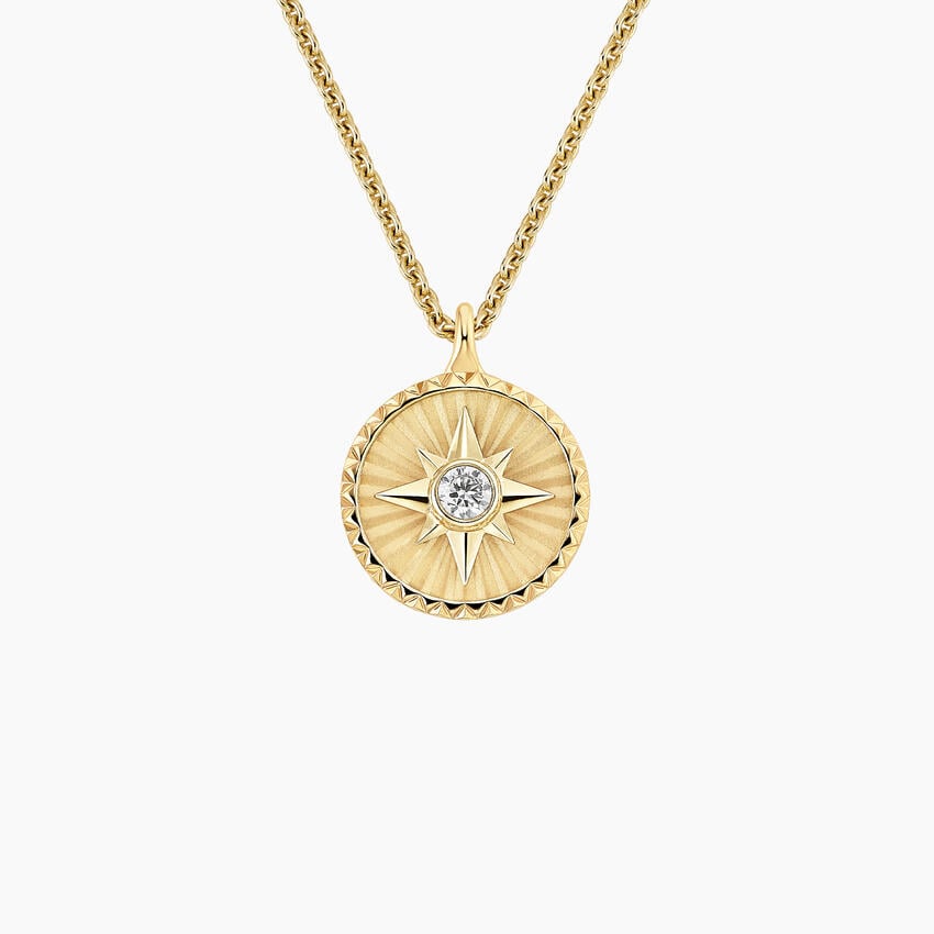Sun Lab Diamond Medallion Necklace (1/4 ct. tw.)