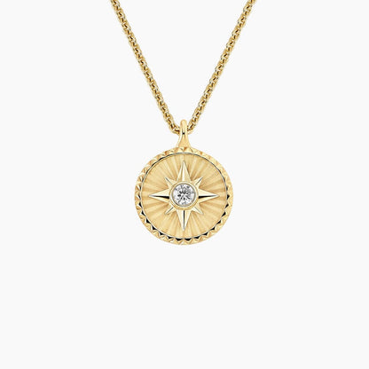 Sun Lab Diamond Medallion Necklace (1/4 ct. tw.)