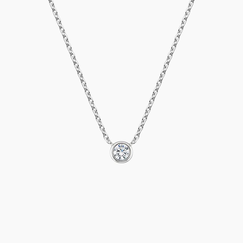 Lab Diamond Bezel Solitaire Pendant (1/10 ct. tw.)