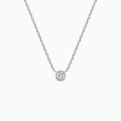 Lab Diamond Bezel Solitaire Pendant (1/10 ct. tw.)