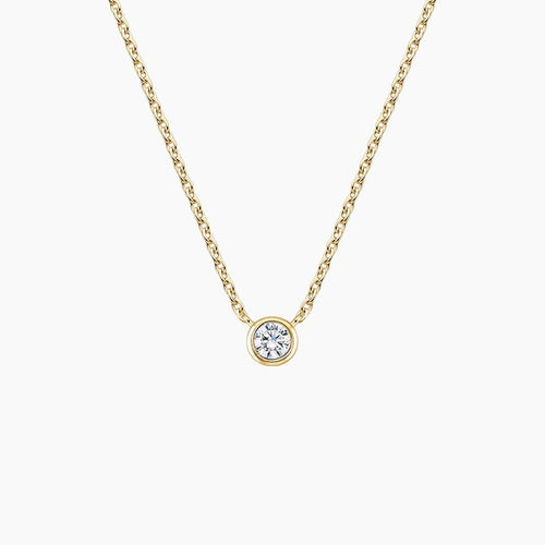 Lab Diamond Bezel Solitaire Pendant (1/10 ct. tw.)