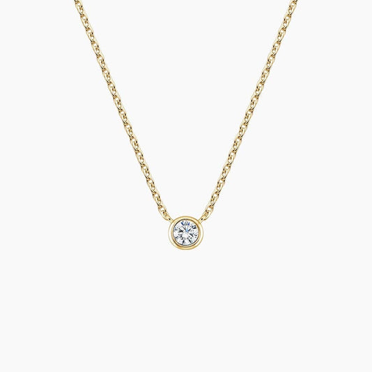 Lab Diamond Bezel Solitaire Pendant (1/10 ct. tw.)