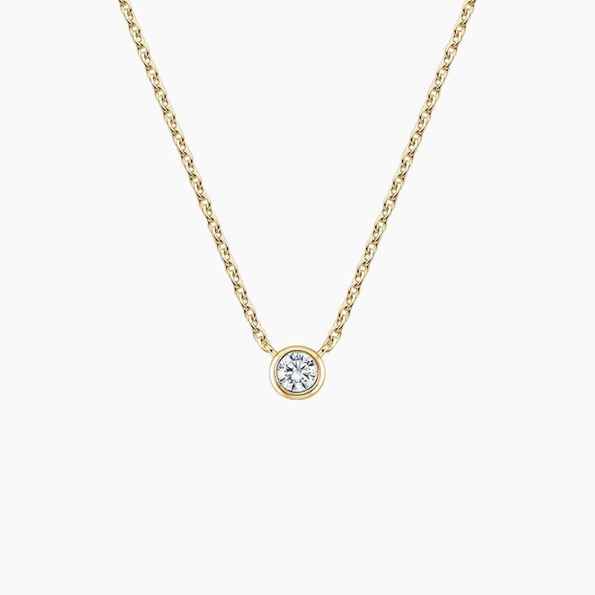 Pear Lab Diamond Bezel Solitaire Pendant (1/10 ct. tw.)