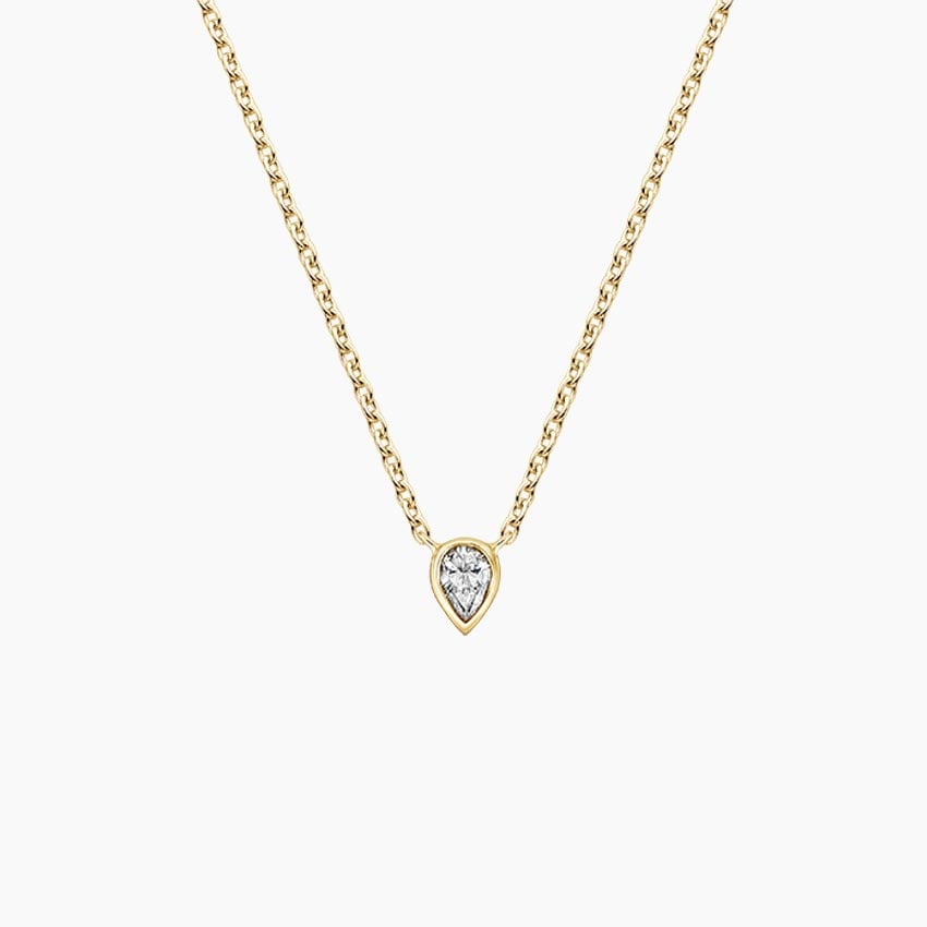 Emerald Cut Lab Diamond Bezel Solitaire Pendant (1/10 ct. tw.)