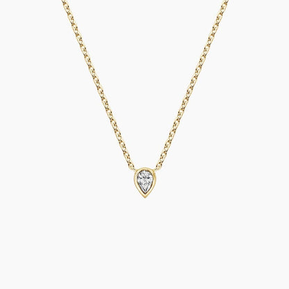 Emerald Cut Lab Diamond Bezel Solitaire Pendant (1/10 ct. tw.)