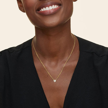 Emerald Cut Lab Diamond Bezel Solitaire Pendant (1/10 ct. tw.)