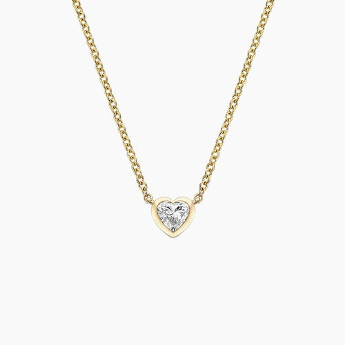 Heart Lab Diamond Bezel Solitaire Pendant (1/4 ct. tw.)