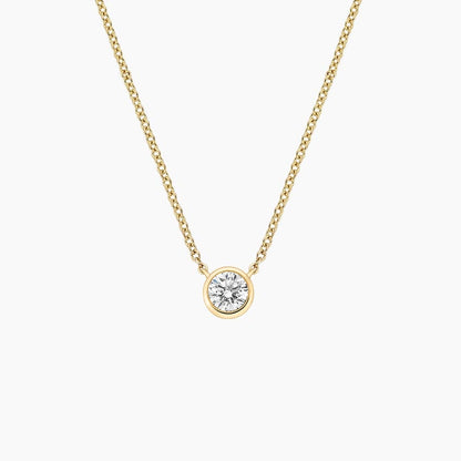 Emerald Cut Lab Diamond Bezel Solitaire Pendant (1/10 ct. tw.)