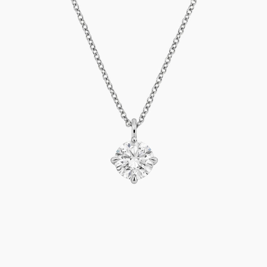 Perfect Compass Point Round Lab Diamond Solitaire Pendant (1 ct. tw.)
