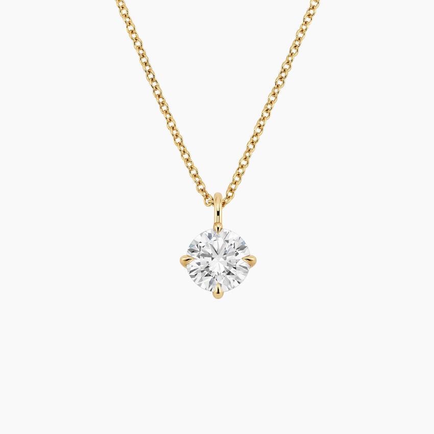 Perfect Compass Point Round Lab Diamond Solitaire Pendant (1 ct. tw.)