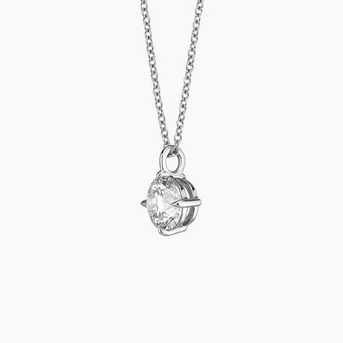 Perfect Compass Point Round Lab Diamond Solitaire Pendant (1/2 ct. tw.)