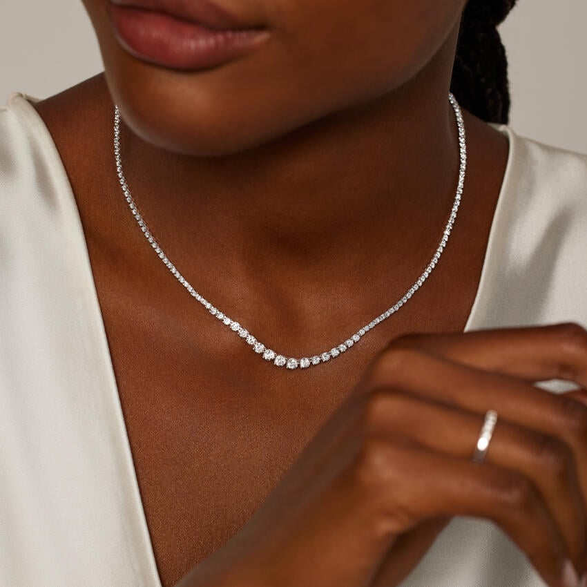 17 in. Angled Lab Diamond Riviere Tennis Necklace (5 ct. tw.)
