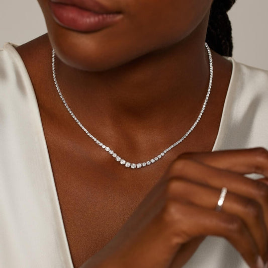 17 in. Angled Lab Diamond Riviere Tennis Necklace (5 ct. tw.)