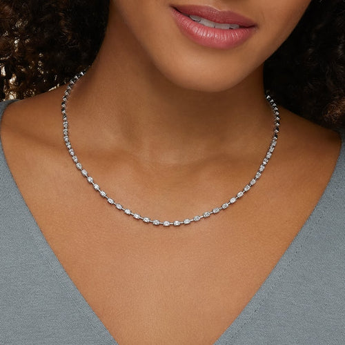 Emerald Cut Lab Diamond Tennis Necklace (5 ct. tw.)