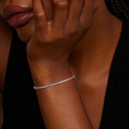 Lab Diamond Flexible Tennis Bangle Bracelet (1 1/3 ct. tw.) in 18K White Gold