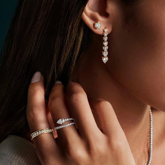 Heart Shaped Lab Diamond Tennis Earrings (3 ct. tw.)