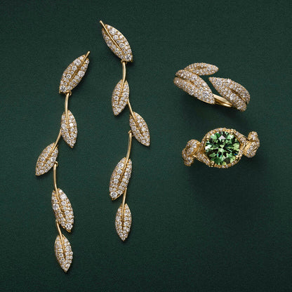 Jane Goodall Olive Branch Lab Diamond Cocktail Ring (4 ct. tw.) in 18K Yellow Gold