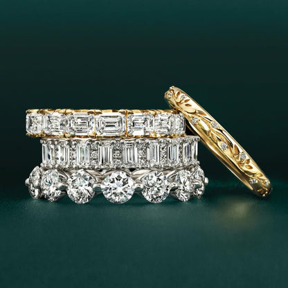 Nathalie Emerald Cut Lab Diamond Ring (7/8 ct. tw.) in 18K Yellow Gold