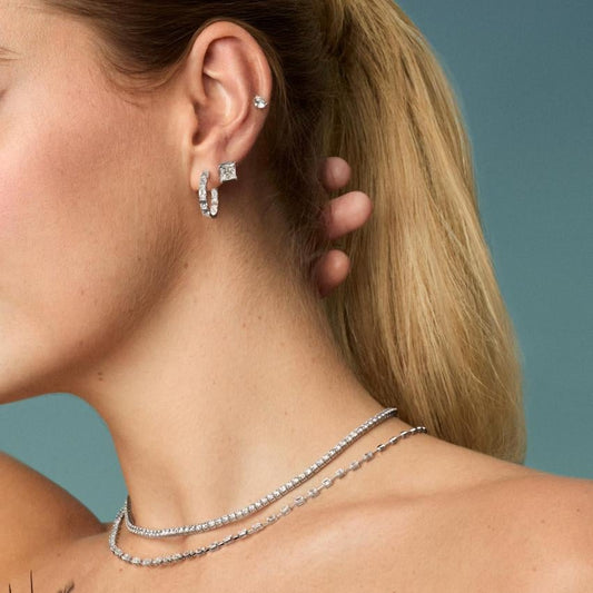 Emerald Cut Lab Grown Diamond Hoop Earrings (2 3/4 ct. tw.)