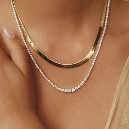 17 in. Angled Lab Diamond Riviere Tennis Necklace (5 ct. tw.)