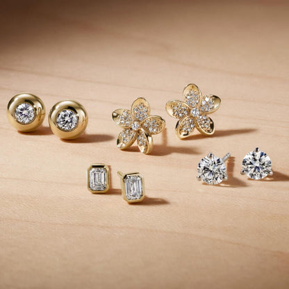 Heart Shaped Lab Diamond Bezel Stud Earrings (1/2 ct. tw.)