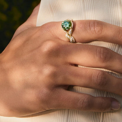 Jane Goodall Olive Branch Lab Diamond Cocktail Ring (4 ct. tw.) in 18K Yellow Gold