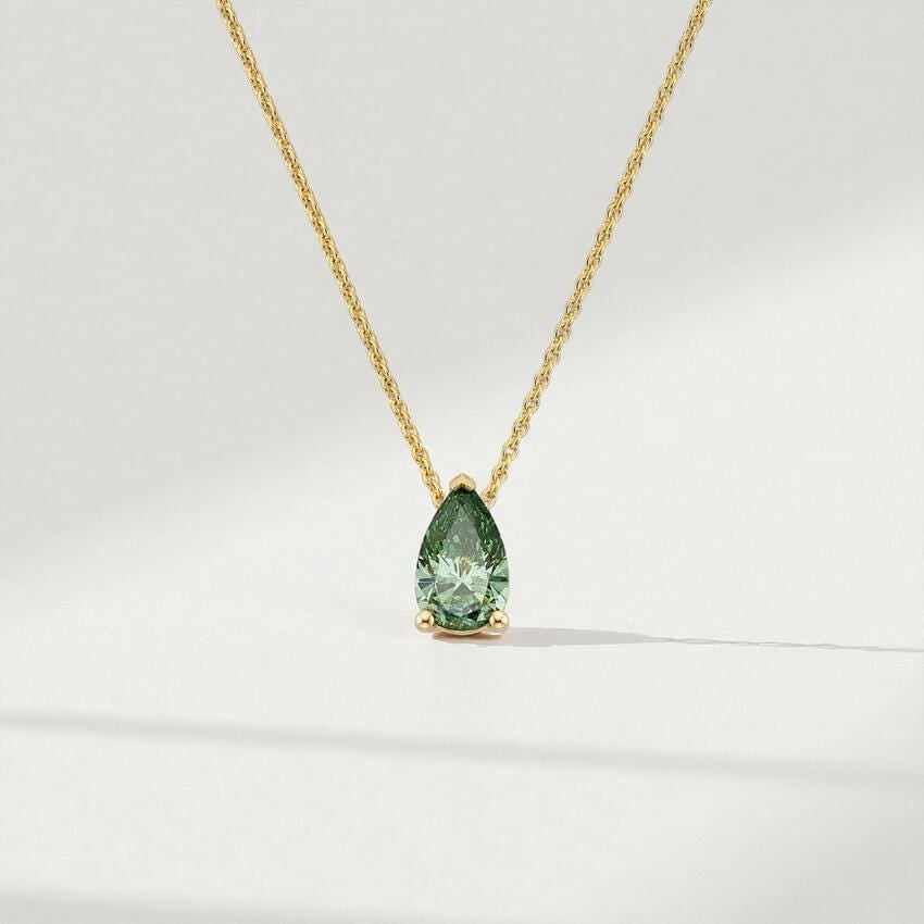 Pacific Green Pear Lab Diamond Solitaire Pendant (1/2 ct. tw.)