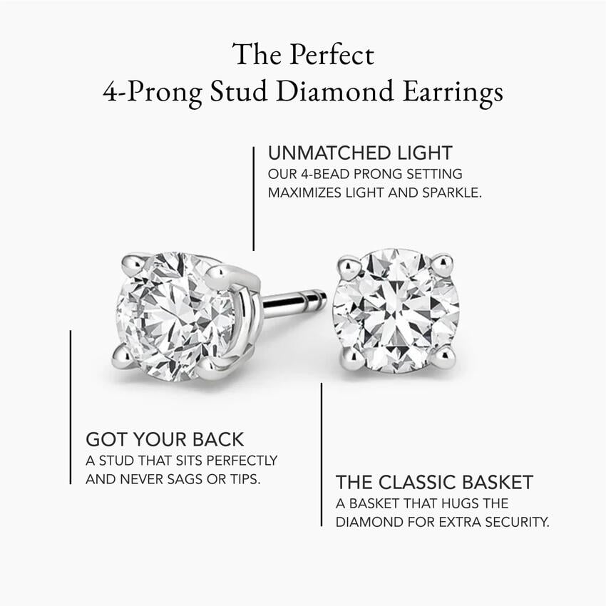 Perfect 4-Prong Diamond Stud Earrings (1 1/4 ct. tw.) in 18K White Gold