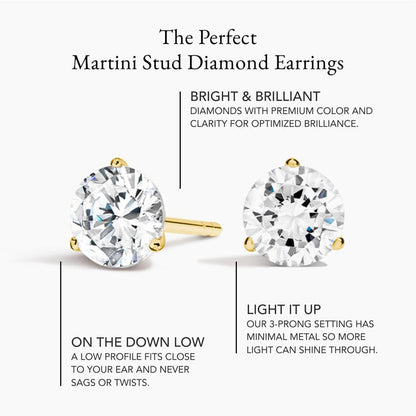 Perfect Martini Lab Diamond Stud Earrings (3 ct. tw.)