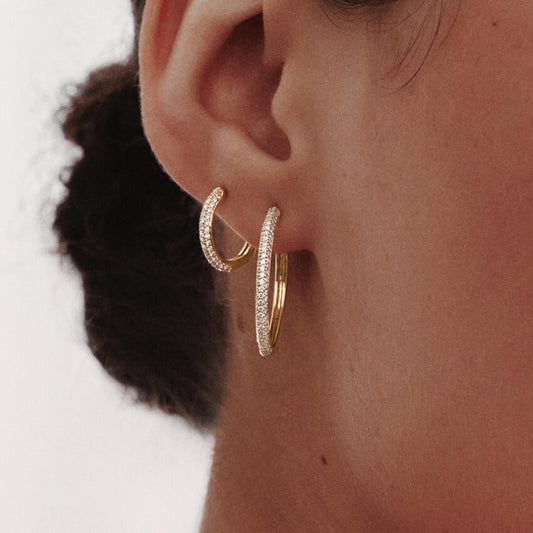 Lab Diamond Tube Hoop Earrings (1/2 ct. tw.)