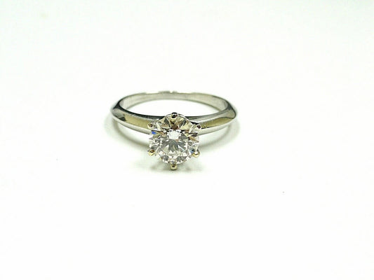 Tiffany & Co PLAT Round Diamond Solitaire Engagement Ring 1.06CT H-VS1