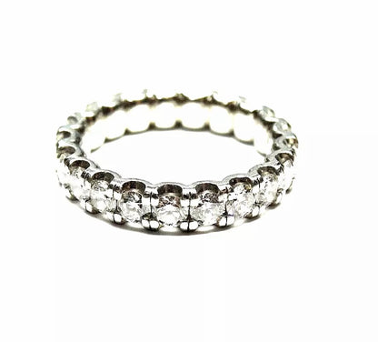 Fine Platinum Diamond Wedding Eternity Band Ring 1.70 CT Sz 5 F VS1 U Shape