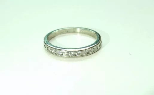 TIFFANY & CO. 950 PLATINUM .25CT DIAMOND 2.5 mm CHANNEL SET BAND RING SIZE 5