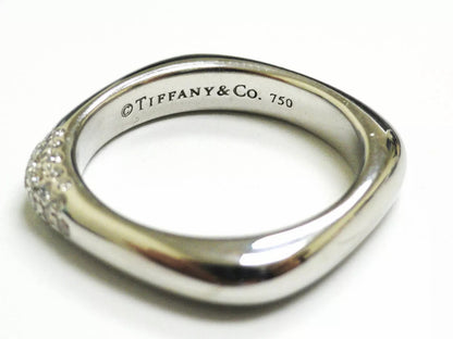 Tiffany & Co. 18k White Gold Cushion Ring Band With Diamonds H VS1 SIZE 6 WOW