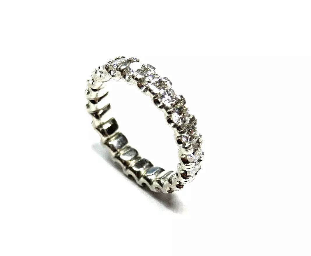 Fine Platinum Diamond Wedding Eternity Band Ring 1.70 CT Sz 5 F VS1 U Shape