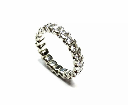 Fine Platinum Diamond Wedding Eternity Band Ring 1.70 CT Sz 5 F VS1 U Shape