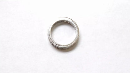 Authentic Gucci Basso Women's 18k White Gold Perforated Band Ring Size 4.75 WOW