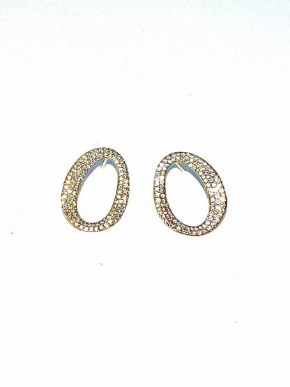 IPPOLITA 18k Yellow Gold Open Oval Diamond VS Earrings Medium Wavy Earring