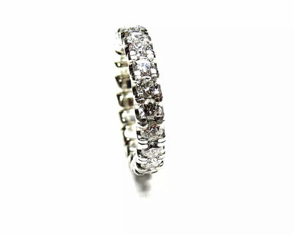 Fine Platinum Diamond Wedding Eternity Band Ring 1.70 CT Sz 5 F VS1 U Shape