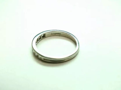 TIFFANY & CO. 950 PLATINUM .25CT DIAMOND 2.5 mm CHANNEL SET BAND RING SIZE 5