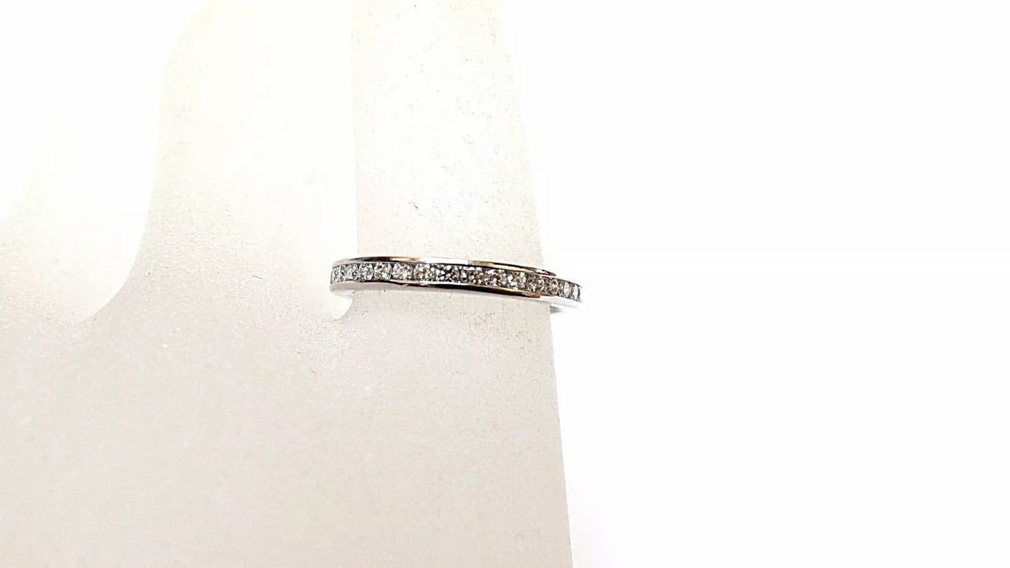 TIFFANY & CO. 950 PLATINUM .45 CT DIAMOND 2.5 mm CHANNEL SET ETERNITY BAND RING