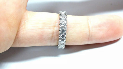 Fine Platinum Diamond Wedding Eternity Band Ring 1.70 CT Sz 5 F VS1 U Shape