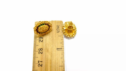 Fine Beautiful 22K Yellow Gold With Design Lady Earring Screw Back