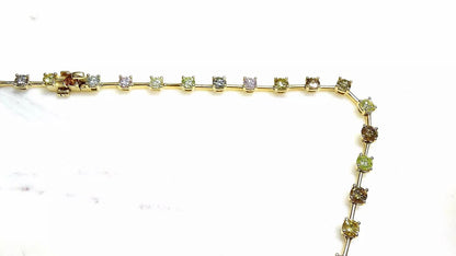 Unique 18k Yellow Gold 35.05 CTs Fancy cut Fancy Color Natural Diamond Necklace