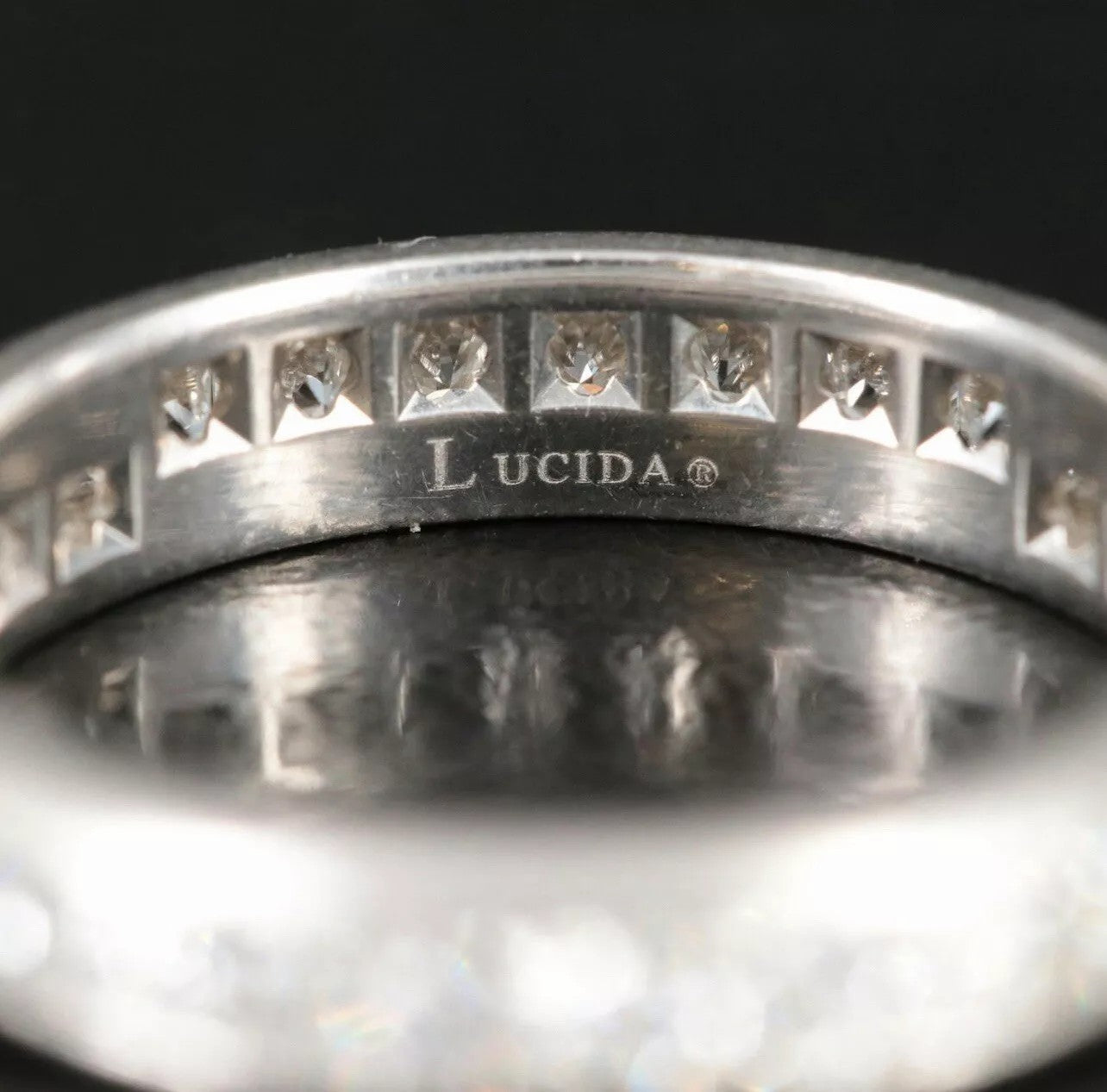 TIFFANY & CO. 950 PLATINUM 1.45 CT Diamond Eternity Lucida BAND RING Size 6.5