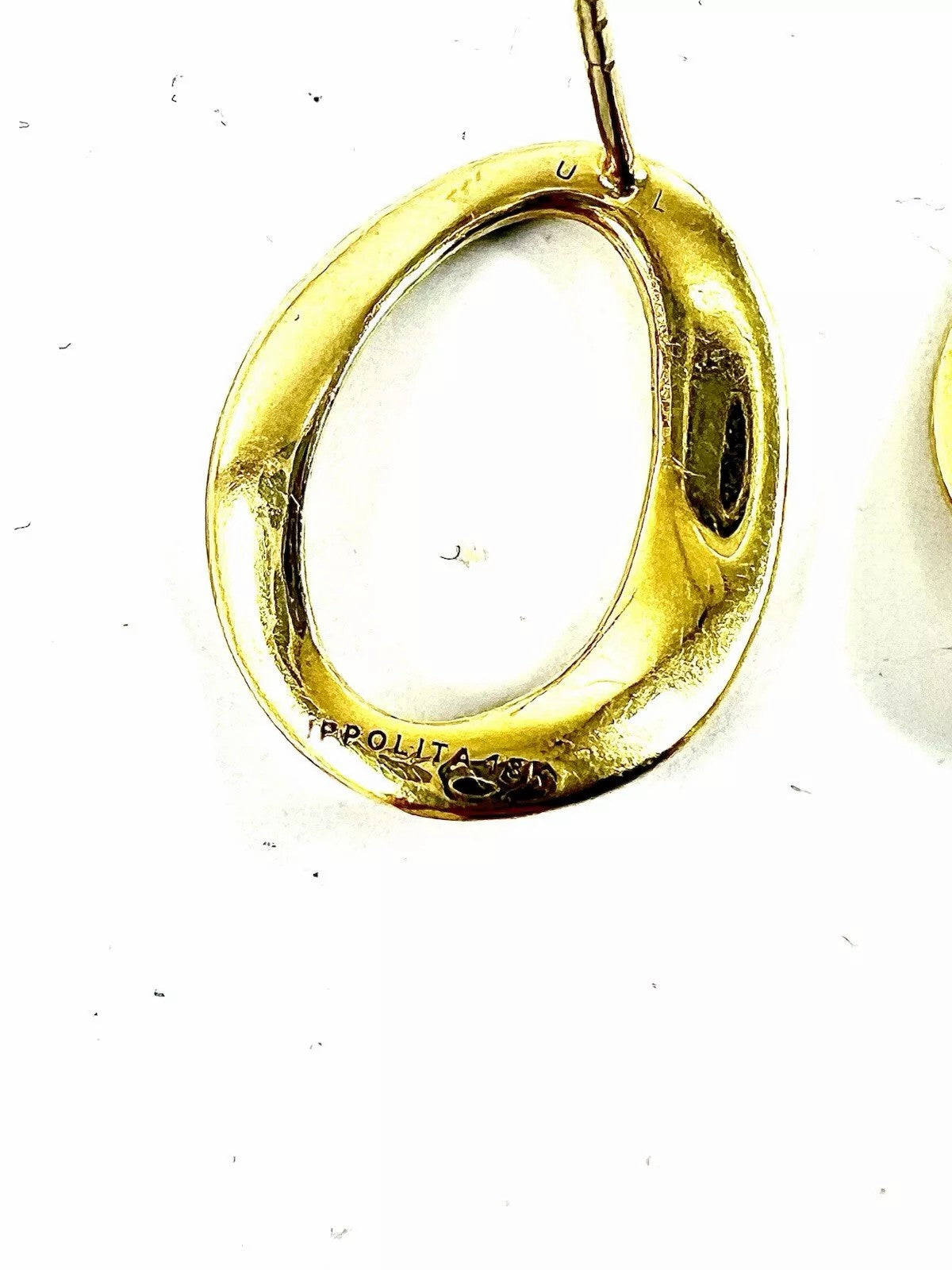 IPPOLITA 18k Yellow Gold Open Oval Diamond VS Earrings Medium Wavy Earring