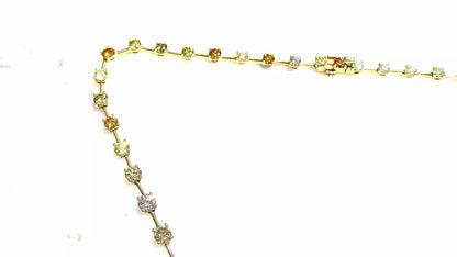 Unique 18k Yellow Gold 35.05 CTs Fancy cut Fancy Color Natural Diamond Necklace